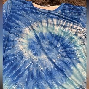SHEIN Blue Tie-Dye Top